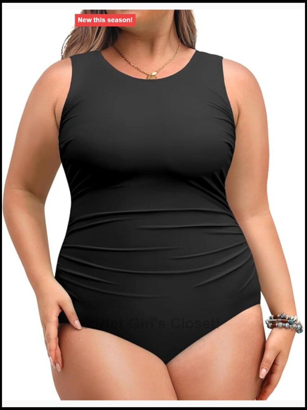 Plus Size One Piece Swimsuit Tummy Control Athletic Bathing Suit